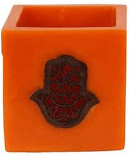 Safaary - Marokkaanse Waxinelichthouder Oranje Ø 12 x 12cm-Hand patroon
