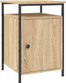 vidaXL - Nachtkastje - 40x42x60 - cm - bewerkt - hout - sonoma - eikenkleurig