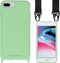iMoshion Hoesje Geschikt voor iPhone 8 Plus / 7 Plus Hoesje Met Koord - iMoshion Color Backcover met koord - Nylon Strap - Groen