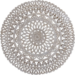 PTMD Farris Cream Round Mdf Wall Panel Carved L