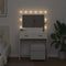 vidaXL - Kaptafel - met - LED - Verlichting - - - Wit, - 78,5 - x - 41 - x - 135 - cm