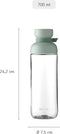 Mepal Vita - Waterfles 700 ml - Lekdicht met draaglus - Nordic blue