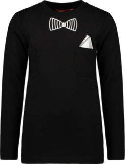 Tygo & Vito - Jongens T-shirt - Longsleeve met capuchon - zwart - Maat 110/116