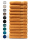 DoubleDry Handdoeken Set 50 x 100 cm - 12 stuks - 100% zacht katoen 500 g/m2 - 12x Okergeel