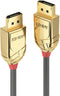 Lindy 36292 - DisplayPort kabel - 2.00 m - 8K ondersteuning - Goud