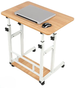 Ceruzo Laptoptafel - Verrijdbare Bedtafel - Verstelbaar tot 85 cm - Tafelblad 80x40 cm - Wit
