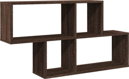 vidaXL - Wandschap - 100x20x53 - cm - bewerkt - hout - bruin - eikenkleurig