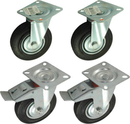 Tarsus Zwenkwielen - Set van 4 Transportwielen 125mm - Draagvermogen 100kg (4 stuks)