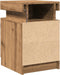 vidaXL - Nachtkastje - met - LED - 35x39x55 - cm - bewerkt - hout - artisanaal - eiken