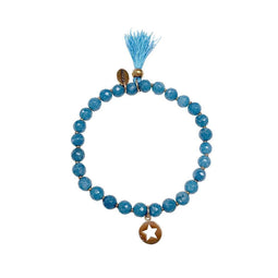CO88 Collection Serenity 8CB 40012 - Rekarmband - Agaat natuursteen 6 mm - Donker Blauw