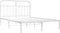 vidaXL - Bedframe - met - hoofdbord - metaal - wit - 135x190 - cm