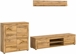 Furnilux Jam - Woonkamercombinatie - Tijdloos en praktisch - Bruin - 35x255x159cm