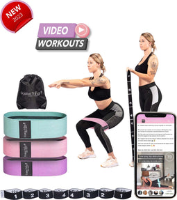Positive Things Resistance Bands - Set van 4 weerstandsbanden - Full body fitness elastieken - Pastel roze