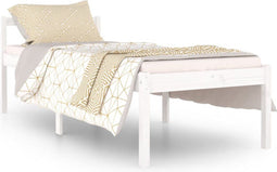 vidaXL - Seniorenbed - massief - grenenhout - wit - 75x190 - cm - Small - Single