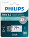 Philips Click - USB-C Flashdrive 32GB - 120MB/s Lezen - Grijs