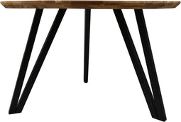Tafel Fishbone Rond- ø100x76 - Naturel/zwart - Eiken/metaal