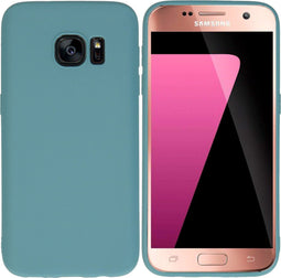 iMoshion Hoesje Geschikt voor Samsung Galaxy S7 Hoesje Siliconen - iMoshion Color Backcover - Donkergroen