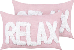 RELAXIFY - Sierkussen set van 2 - Pastelroze - Katoen