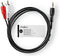 Nedis Stereo-Audiokabel - 3,5 mm Male - 2x RCA Male - Vernikkeld - 5.00 m - Rond - Zwart - Label