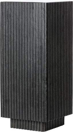 Gatura zuil 35x35x80 cm - hout mat zwart/glas smoke