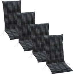 Summerset Brighton - 4-delige Tuinkussenset hoge rug - Black *4 halen = 1 betalen