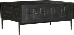 Salontafel Evan zwart - salon tafel - salontafel met lade 80 cm