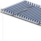vidaXL - Luifel - vrijstaand - handmatig - uittrekbaar - 400x300 - cm - blauw - en - wit