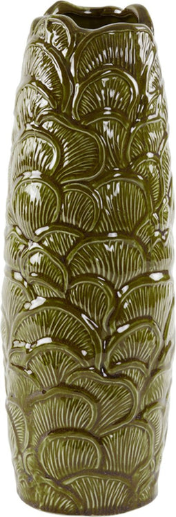 Light&living Vaas Ø14x40,5 cm TRAVIS keramiek olijf groen