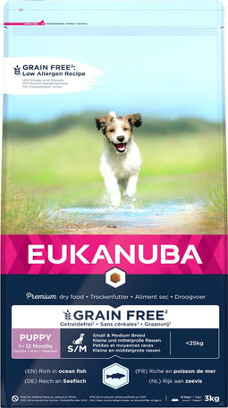 Eukanuba Pup & Junior Small Medium Grain Free Zeevis - Puppy-Hondenvoer - 3 kg
