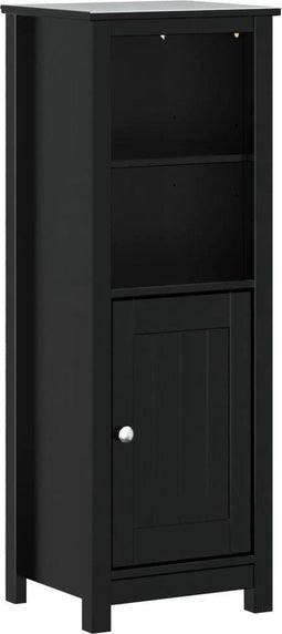 vidaXL - Badkamerkast - BERG - 40x34x110 - cm - massief - grenenhout - zwart