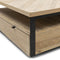 Riviera Maison Salontafel vierkant - Milan Coffee Table Parquet 90x90 - Gerecycled Eikenhout, IJzer - Bruin