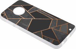 Design Backcover Motorola Moto G6 Plus hoesje - Grafisch Zwart / Koper