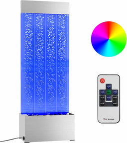 vidaXL - Bubbelzuil - met - RGB - LED's - 110 - cm - roestvrij - staal - en - acryl