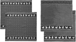 DDDDD Chicken - 2x Theedoek & 2x Keukendoek - Grey