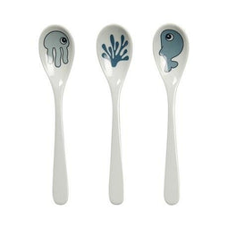 Done by Deer lepeltjes set 3 stuks zee vriendjes blauw - Blauw / 14 cm / Melamine