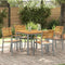 vidaXL - Tuinstoelen - 4 - stuks - Grijs - Massief - Acacia - Hout - en - Staal