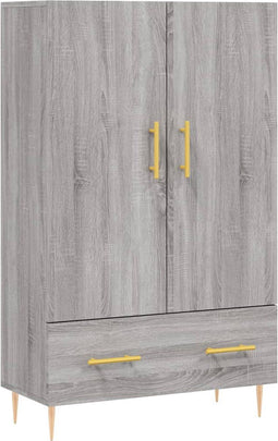 vidaXL - Hoge - kast - 69,5x31x115 - cm - bewerkt - hout - grijs - sonoma - eikenkleurig