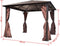 vidaXL - Prieel - met - gordijn - 400x300 - cm - aluminium - antraciet