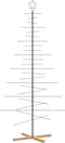 vidaXL - Kerstdecoratie - kerstboom - met - houten - basis - 210 - cm - metaal - zwart