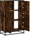 vidaXL - Hoge - kast - 68x35x106,5 - cm - bewerkt - hout - en - metaal - gerookt - eiken