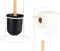 Toiletrolhouder Wit Metaal Bamboe 17 x 57 x 16,5 cm (6 Stuks)