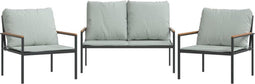 vidaXL - 3-delige - Loungeset - met - kussens - staal - antracietkleurig