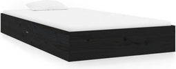 vidaXL - Bedframe - massief - hout - zwart - 90x200 - cm