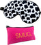 SMUG Slaapmasker met Opbergzakje - 100% Verduisterend - Verstelbaar Oogmasker in Satijn - Cow Print