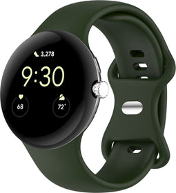 imoshion Siliconen bandje - Geschikt voor Google Pixel Watch / Watch 2 / Watch 3 (41 mm) - Maat L - Donkergroen