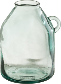 J-Line vaas Handvat Cilinder - glas - transparant - small - Ø 18 cm