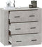vidaXL - Dressoir - 80x33x70 - cm - bewerkt - hout - betongrijs