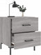 vidaXL - Nachtkastje - 40x35x47,5 - cm - bewerkt - hout - grijs - sonoma - eikenkleur