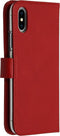 Selencia iPhone XS - Echt Lederen Bookcase - 3 Pashouders - Rood