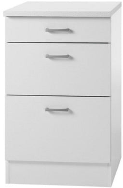 Optifit Klassik60 - Onderkast met 3 laden 84,5(h) x 50(b) x 60(d) cm - Werkblad - Wit